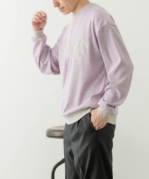 ITEMS URBANRESEARCH(アイテムズ アーバンリサーチ)の「ビンテージプリントスウェットライクニット(ニット/セーター・メンズ・パープル/ベージュ/ブルー・MEDIUM/LARGE)」の5枚目の写真