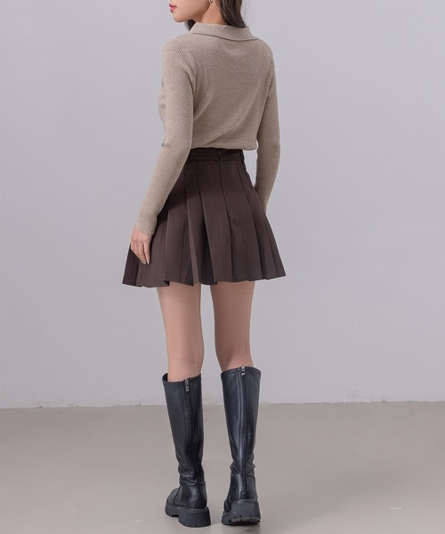DAY CLOSET(デイ クローゼット)の「レディース 長袖マンテルボタンポロリブニットカーディガン(カーディガン/ボレロ・レディース・ブラック/アイボリー/オートミール/ベージュ/オリーブ・FREE)」の18枚目の写真