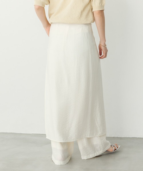 hunch（ハンチ）の「ワッシャーサテン レイヤードスカートパンツ（その他パンツ・レディース・アイボリー/ブラック/セージグリーン・FREE）」の6枚目の写真