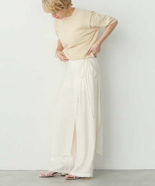 hunch（ハンチ）の「ワッシャーサテン レイヤードスカートパンツ（その他パンツ・レディース・アイボリー/ブラック/セージグリーン・FREE）」の17枚目の写真