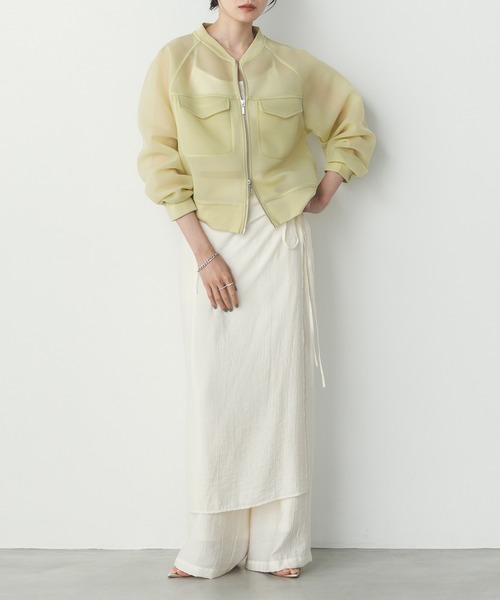 hunch（ハンチ）の「ワッシャーサテン レイヤードスカートパンツ（その他パンツ・レディース・アイボリー/ブラック/セージグリーン・FREE）」の19枚目の写真