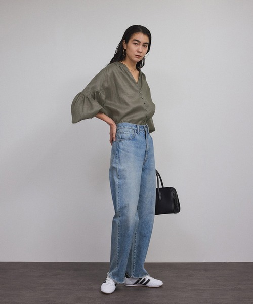 SALON adam et rope' リネンスキッパーギャザーブラウス SALON adam et rope'｜リネンスキッパーギャザーブラウス[GENTLE
