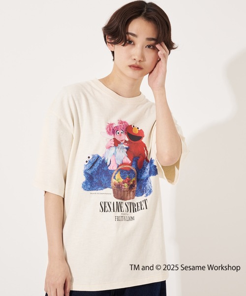 FRUIT OF THE LOOM(フルーツオブザルーム)の「【FRUIT OF THE LOOM】SESAME STREET×FTL フォトTシャツ B/セサミストリート コラボ(Tシャツ/カットソー・メンズ・ピンク/オフホワイト/チャコール・L/M/S)」の5枚目の写真