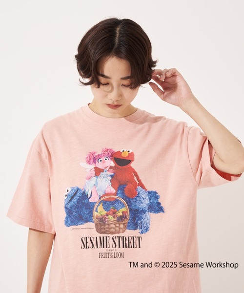 FRUIT OF THE LOOM(フルーツオブザルーム)の「【FRUIT OF THE LOOM】SESAME STREET×FTL フォトTシャツ B/セサミストリート コラボ(Tシャツ/カットソー・メンズ・ピンク/オフホワイト/チャコール・L/M/S)」の8枚目の写真