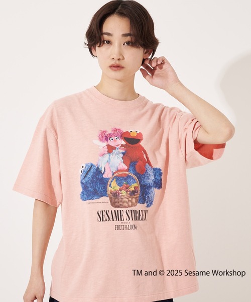 FRUIT OF THE LOOM(フルーツオブザルーム)の「【FRUIT OF THE LOOM】SESAME STREET×FTL フォトTシャツ B/セサミストリート コラボ(Tシャツ/カットソー・メンズ・ピンク/オフホワイト/チャコール・L/M/S)」の9枚目の写真
