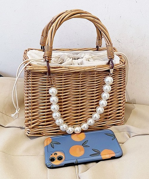 florist（フローリスト）の「パールorリボンアレンジカゴバッグ（巾着付き）/ 浴衣バッグ/ ミニバスケット（かごバッグ・レディース・ベージュ系3/ベージュ系2/ベージュ系4/ベージュ系1・FREE）」の13枚目の写真
