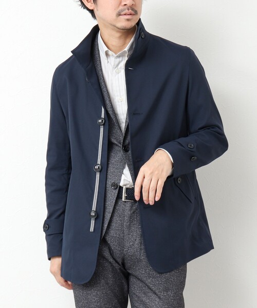 NOLLEY’S（ノーリーズ）の「《ビジカジ対応》撥水パラシュートブルゾン 25SS（ブルゾン・メンズ・ネイビー/ベージュ/ブラック/ホワイト・M/L/XL/S）」の4枚目の写真