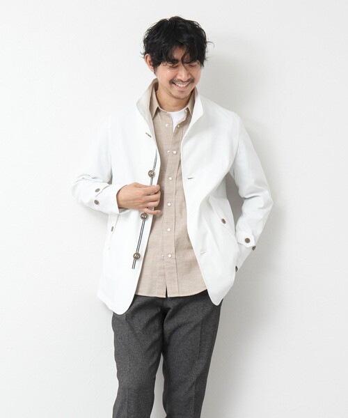 NOLLEY’S（ノーリーズ）の「《ビジカジ対応》撥水パラシュートブルゾン 25SS（ブルゾン・メンズ・ネイビー/ベージュ/ブラック/ホワイト・M/L/XL/S）」の9枚目の写真