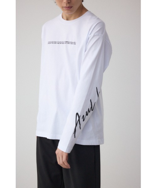 AZUL by moussy（アズールバイマウジー）の「AZULBYMOUSSYロゴ長袖Tシャツ（Tシャツ/カットソー・メンズ・ホワイト/ライトピンク/ブラック・SMALL/MEDIUM/LARGE）」の2枚目の写真