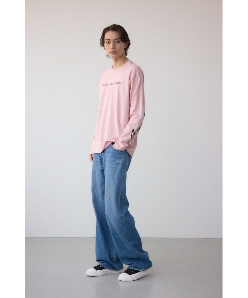 AZUL by moussy（アズールバイマウジー）の「AZULBYMOUSSYロゴ長袖Tシャツ（Tシャツ/カットソー・メンズ・ホワイト/ライトピンク/ブラック・SMALL/MEDIUM/LARGE）」の11枚目の写真