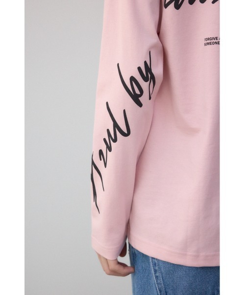 AZUL by moussy（アズールバイマウジー）の「AZULBYMOUSSYロゴ長袖Tシャツ（Tシャツ/カットソー・メンズ・ホワイト/ライトピンク/ブラック・SMALL/MEDIUM/LARGE）」の6枚目の写真