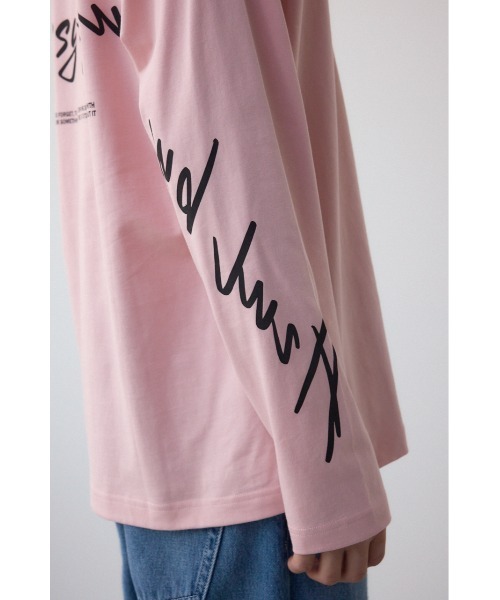 AZUL by moussy（アズールバイマウジー）の「AZULBYMOUSSYロゴ長袖Tシャツ（Tシャツ/カットソー・メンズ・ホワイト/ライトピンク/ブラック・SMALL/MEDIUM/LARGE）」の7枚目の写真