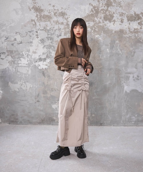 DIP IN CHOCOLATE(ディップインチョコレート)の「ショート丈ジャケット【DIP IN CHOCOLATE】(テーラードジャケット・レディース・ブラック/カーキ/ライトグレー・F)」の18枚目の写真