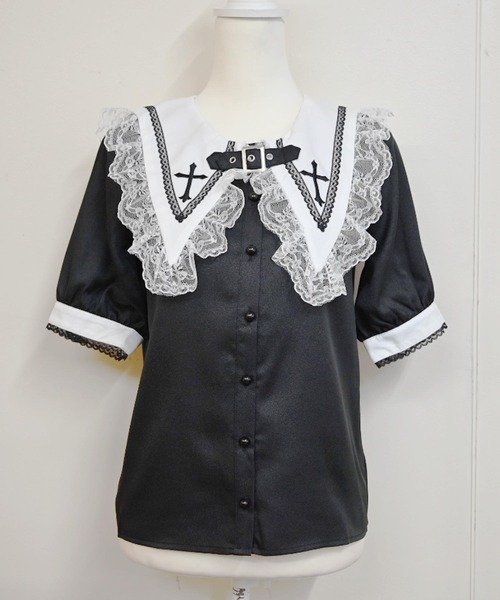 MA*RS（アメーバーマーズ）の「BIG襟クロス刺繍ブラウス（シャツ/ブラウス・レディース・ホワイト/ブラック・FREE）」の13枚目の写真