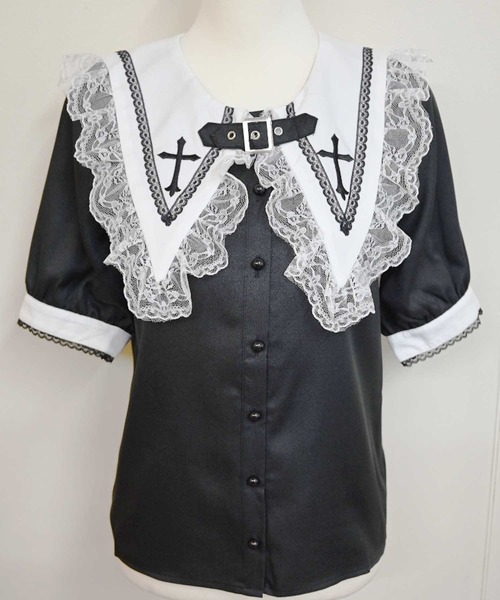 MA*RS（アメーバーマーズ）の「BIG襟クロス刺繍ブラウス（シャツ/ブラウス・レディース・ホワイト/ブラック・FREE）」の14枚目の写真