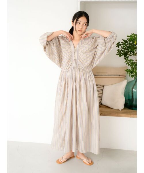 Ungrid（アングリッド）の「スリーブボリュームマルチストライプワンピース（ワンピース・レディース・オレンジ/パープル・FREE）」の20枚目の写真