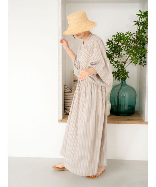 Ungrid（アングリッド）の「スリーブボリュームマルチストライプワンピース（ワンピース・レディース・オレンジ/パープル・FREE）」の21枚目の写真