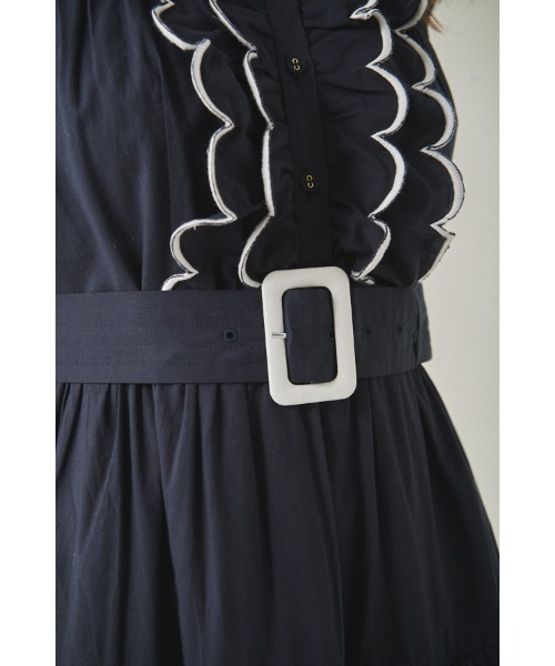【なお】エステラケー　スカラップワンピース Estella.K ワンピース Sweetheart Linen Long Dress スカラップ