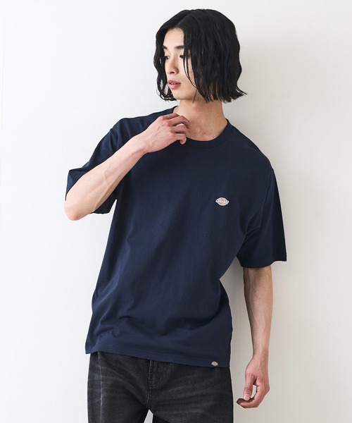 Dickies（ディッキーズ）の「【DICKIES/ディッキーズ】コットン100％ ワンポイント ミニロゴワッペン Tシャツ（Tシャツ/カットソー・メンズ・ホワイト/ネイビー/ブラック/ダークグリーン・MEDIUM/LARGE/X-LARGE）」の21枚目の写真