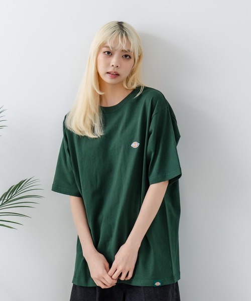 Dickies（ディッキーズ）の「【DICKIES/ディッキーズ】コットン100％ ワンポイント ミニロゴワッペン Tシャツ（Tシャツ/カットソー・メンズ・ホワイト/ネイビー/ブラック/ダークグリーン・MEDIUM/LARGE/X-LARGE）」の16枚目の写真