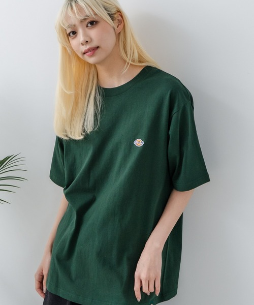 Dickies（ディッキーズ）の「【DICKIES/ディッキーズ】コットン100％ ワンポイント ミニロゴワッペン Tシャツ（Tシャツ/カットソー・メンズ・ホワイト/ネイビー/ブラック/ダークグリーン・MEDIUM/LARGE/X-LARGE）」の17枚目の写真