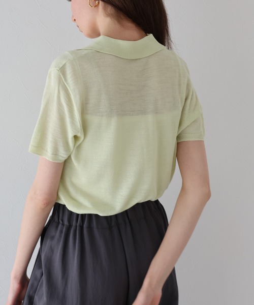 J by blue(ジェイバイブルー)の「ハーフジップポロニット(ニット/セーター・レディース・イエロー/ホワイト/ブラック・MEDIUM)」の12枚目の写真