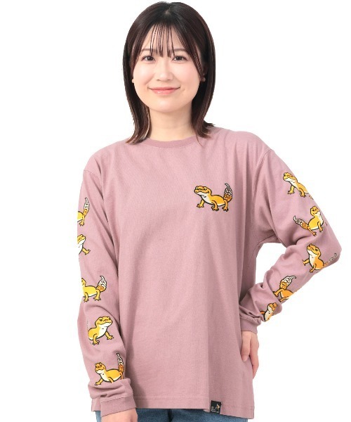 チチカカ（チチカカ）の「go slow caravan レオパードゲッコーロングTシャツ【WEB限定】【ユニセックス】（Tシャツ/カットソー・メンズ・ブルー/パープル/ホワイト・LARGE/SMALL/MEDIUM）」の5枚目の写真