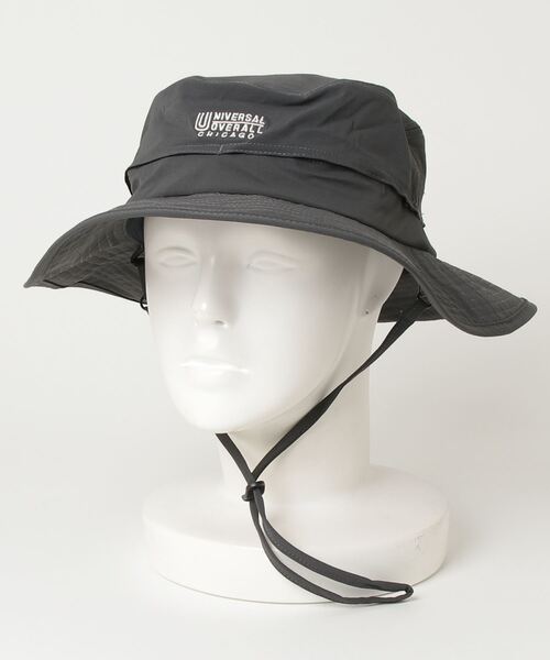 UNIVERSAL OVERALL(ユニバーサルオーバーオール)の「【UNIVERSAL OVERALL/ユニバーサルオーバーオール】UOロゴ刺繍 SHADAN アドベンチャーハット(ハット・メンズ・ベージュ/チャコール/カーキ/ブラック・FREE)」の14枚目の写真