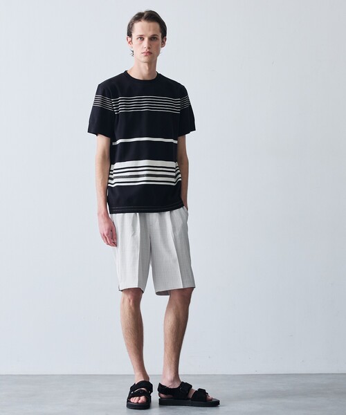 5351 POUR LES HOMMES(ゴーサンゴーイチプールオム)の「【定番人気】セーターマシーン ボーダー クルーネック ニット Tシャツ(Tシャツ/カットソー・メンズ・ブラック/ホワイト・50/48/46/44)」の16枚目の写真