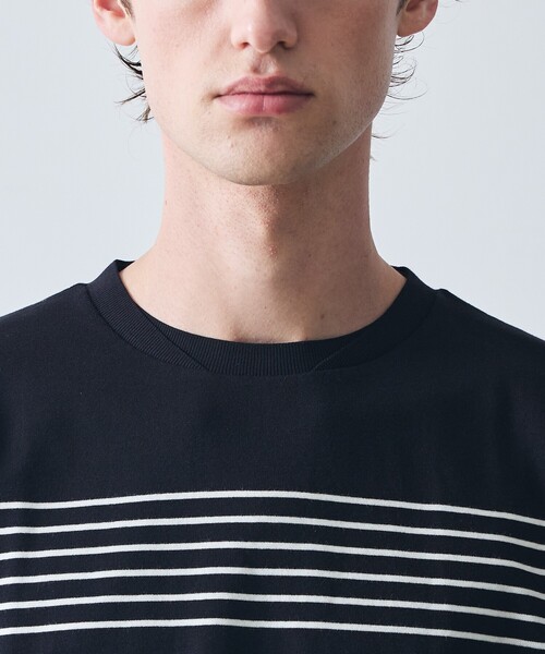 5351 POUR LES HOMMES(ゴーサンゴーイチプールオム)の「【定番人気】セーターマシーン ボーダー クルーネック ニット Tシャツ(Tシャツ/カットソー・メンズ・ブラック/ホワイト・50/48/46/44)」の12枚目の写真