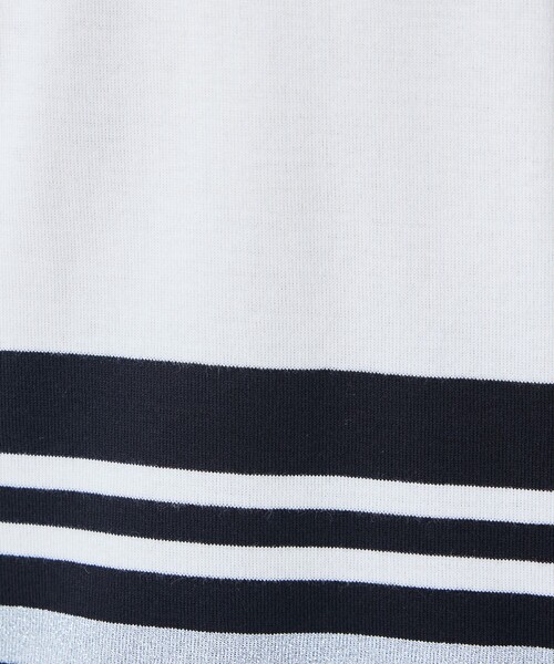 5351 POUR LES HOMMES(ゴーサンゴーイチプールオム)の「【定番人気】セーターマシーン ボーダー クルーネック ニット Tシャツ(Tシャツ/カットソー・メンズ・ブラック/ホワイト・50/48/46/44)」の4枚目の写真