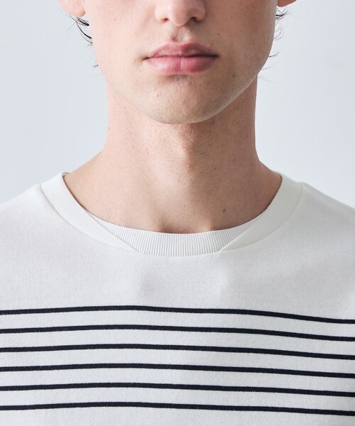 5351 POUR LES HOMMES(ゴーサンゴーイチプールオム)の「【定番人気】セーターマシーン ボーダー クルーネック ニット Tシャツ(Tシャツ/カットソー・メンズ・ブラック/ホワイト・50/48/46/44)」の5枚目の写真