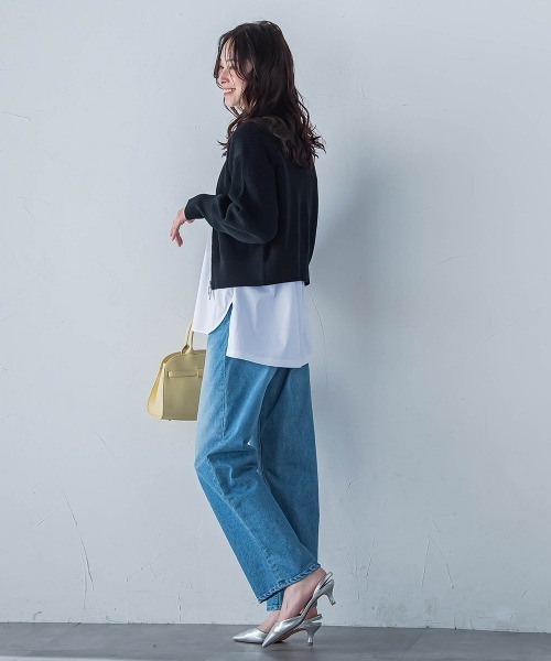 LAUTREAMONT（ロートレアモン）の「【WEB限定】プレミアムコットンコンフォートカットソー≪洗濯機で洗える/接触冷感≫（Tシャツ/カットソー・レディース・ベージュ/ホワイト/ピンク/チャコールグレー/ブルー/ブラック・11号/9号/7号）」の12枚目の写真