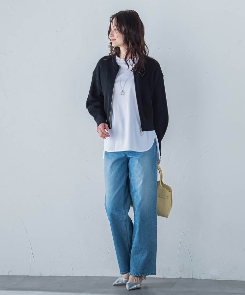 LAUTREAMONT（ロートレアモン）の「【WEB限定】プレミアムコットンコンフォートカットソー≪洗濯機で洗える/接触冷感≫（Tシャツ/カットソー・レディース・ベージュ/ホワイト/ピンク/チャコールグレー/ブルー/ブラック・11号/9号/7号）」の14枚目の写真