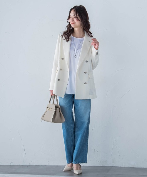 LAUTREAMONT（ロートレアモン）の「【WEB限定】プレミアムコットンコンフォートカットソー≪洗濯機で洗える/接触冷感≫（Tシャツ/カットソー・レディース・ベージュ/ホワイト/ピンク/チャコールグレー/ブルー/ブラック・11号/9号/7号）」の15枚目の写真