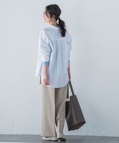 LAUTREAMONT（ロートレアモン）の「【WEB限定】プレミアムコットンコンフォートカットソー≪洗濯機で洗える/接触冷感≫（Tシャツ/カットソー・レディース・ベージュ/ホワイト/ピンク/チャコールグレー/ブルー/ブラック・11号/9号/7号）」の19枚目の写真