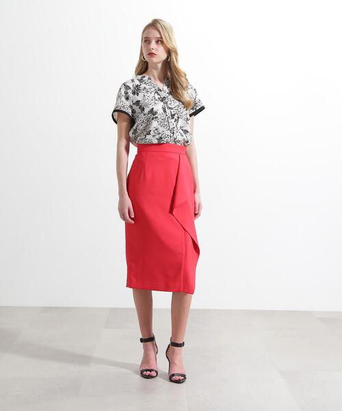 スカート pen. ウォッシャブル】ナチュラルリネンブレンドタイトスカート(スカート