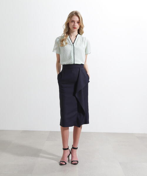 PINKY&DIANNE（ピンキーアンドダイアン）の「◆リネンライクラッフルスカート（スカート・レディース・ネイビー/レッド/ベージュ・36/38/40/34）」の13枚目の写真