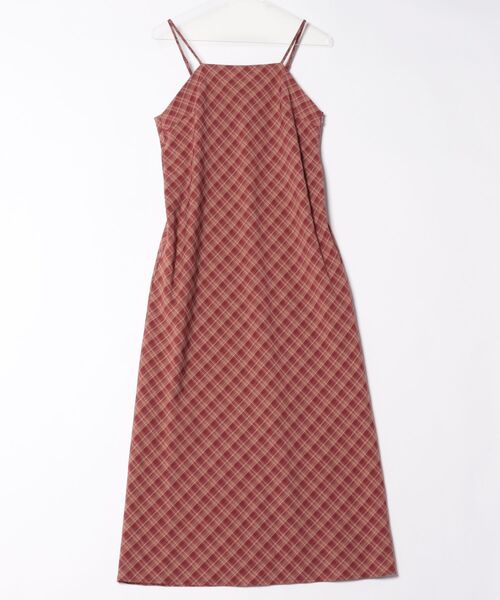 MIRROR STOKE（ミラーストーク）の「【ZOZO限定】CHECK CAMISOLE ONEPIECE（ワンピース・レディース・ネイビー/キャメル/レッド・MEDIUM）」の5枚目の写真