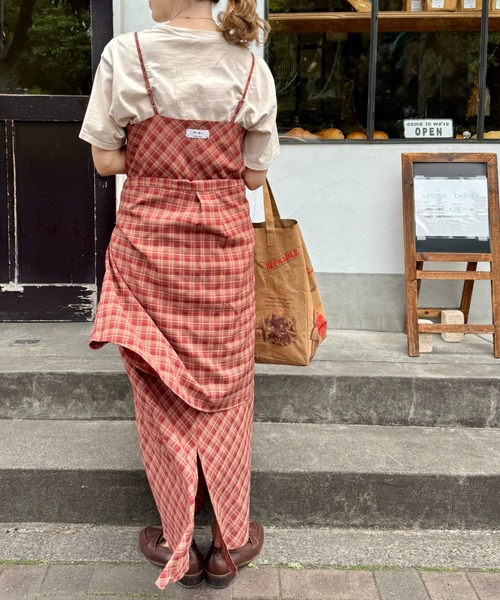 MIRROR STOKE（ミラーストーク）の「【ZOZO限定】CHECK CAMISOLE ONEPIECE（ワンピース・レディース・ネイビー/キャメル/レッド・MEDIUM）」の20枚目の写真