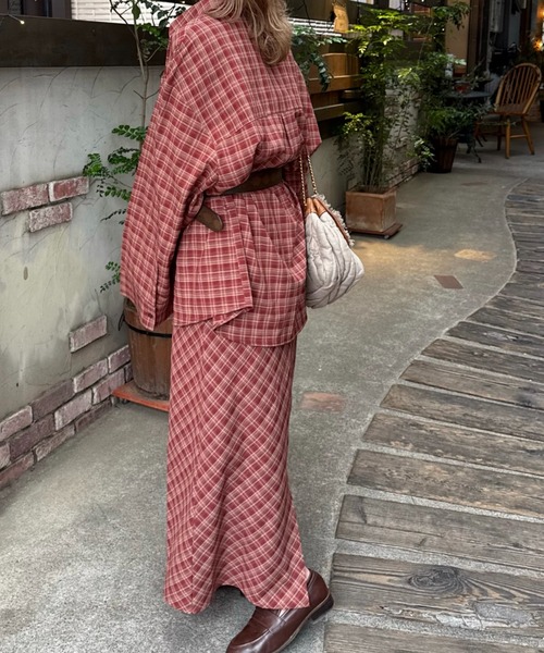 MIRROR STOKE（ミラーストーク）の「【ZOZO限定】CHECK CAMISOLE ONEPIECE（ワンピース・レディース・ネイビー/キャメル/レッド・MEDIUM）」の15枚目の写真