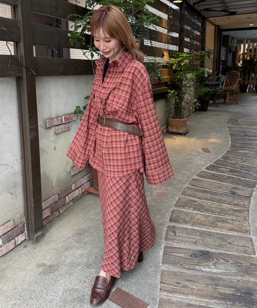 MIRROR STOKE（ミラーストーク）の「【ZOZO限定】CHECK CAMISOLE ONEPIECE（ワンピース・レディース・ネイビー/キャメル/レッド・MEDIUM）」の16枚目の写真