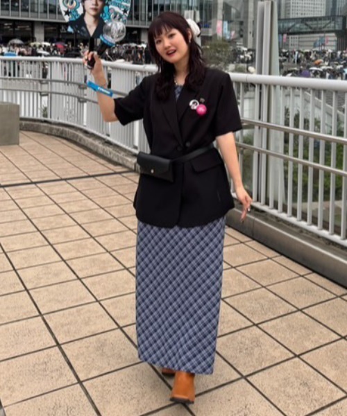 MIRROR STOKE（ミラーストーク）の「【ZOZO限定】CHECK CAMISOLE ONEPIECE（ワンピース・レディース・ネイビー/キャメル/レッド・MEDIUM）」の12枚目の写真