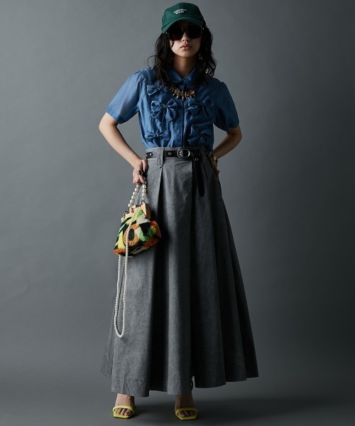 GEVS.（ジェイヴィス）の「リボンモチーフブラウス＜大きいサイズ有＞GEVS.（シャツ/ブラウス・レディース・ブルー/ブラック・5L/4L/3L/LL/L/M）」の18枚目の写真