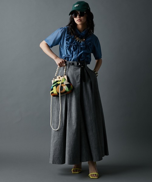 GEVS.（ジェイヴィス）の「リボンモチーフブラウス＜大きいサイズ有＞GEVS.（シャツ/ブラウス・レディース・ブルー/ブラック・5L/4L/3L/LL/L/M）」の21枚目の写真