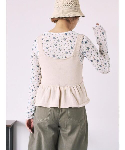 ehka sopo(エヘカソポ)の「花柄シアーカットソー(Tシャツ/カットソー・レディース・ブラック/キナリ/グレー/オフホワイト・F)」の10枚目の写真