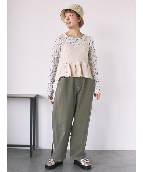 ehka sopo(エヘカソポ)の「花柄シアーカットソー(Tシャツ/カットソー・レディース・ブラック/キナリ/グレー/オフホワイト・F)」の13枚目の写真