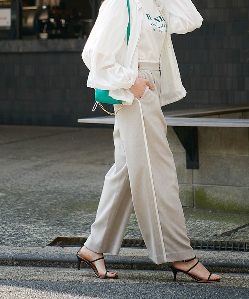 Jines（ジネス）の「リネンライクカルゼラインパンツ【丈別2サイズ展開】（その他パンツ・レディース・ベージュ/ネイビー/ライトベージュ・37/38）」の3枚目の写真