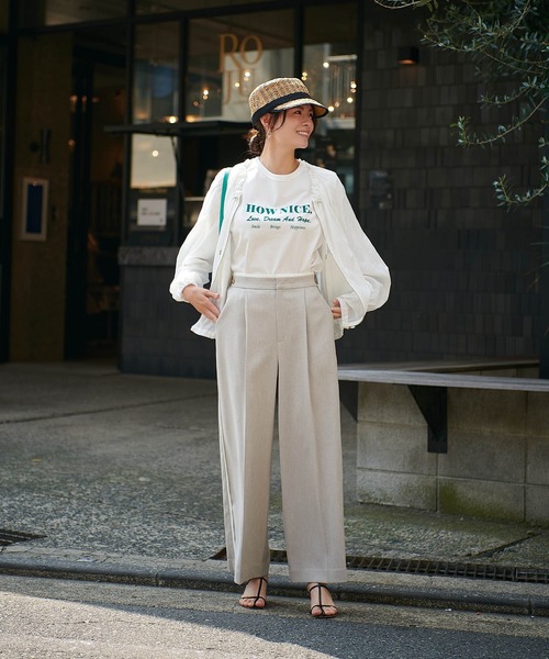 Jines（ジネス）の「リネンライクカルゼラインパンツ【丈別2サイズ展開】（その他パンツ・レディース・ベージュ/ネイビー/ライトベージュ・37/38）」の10枚目の写真