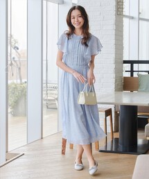 【大きいサイズ】フレアスリーブワンピース